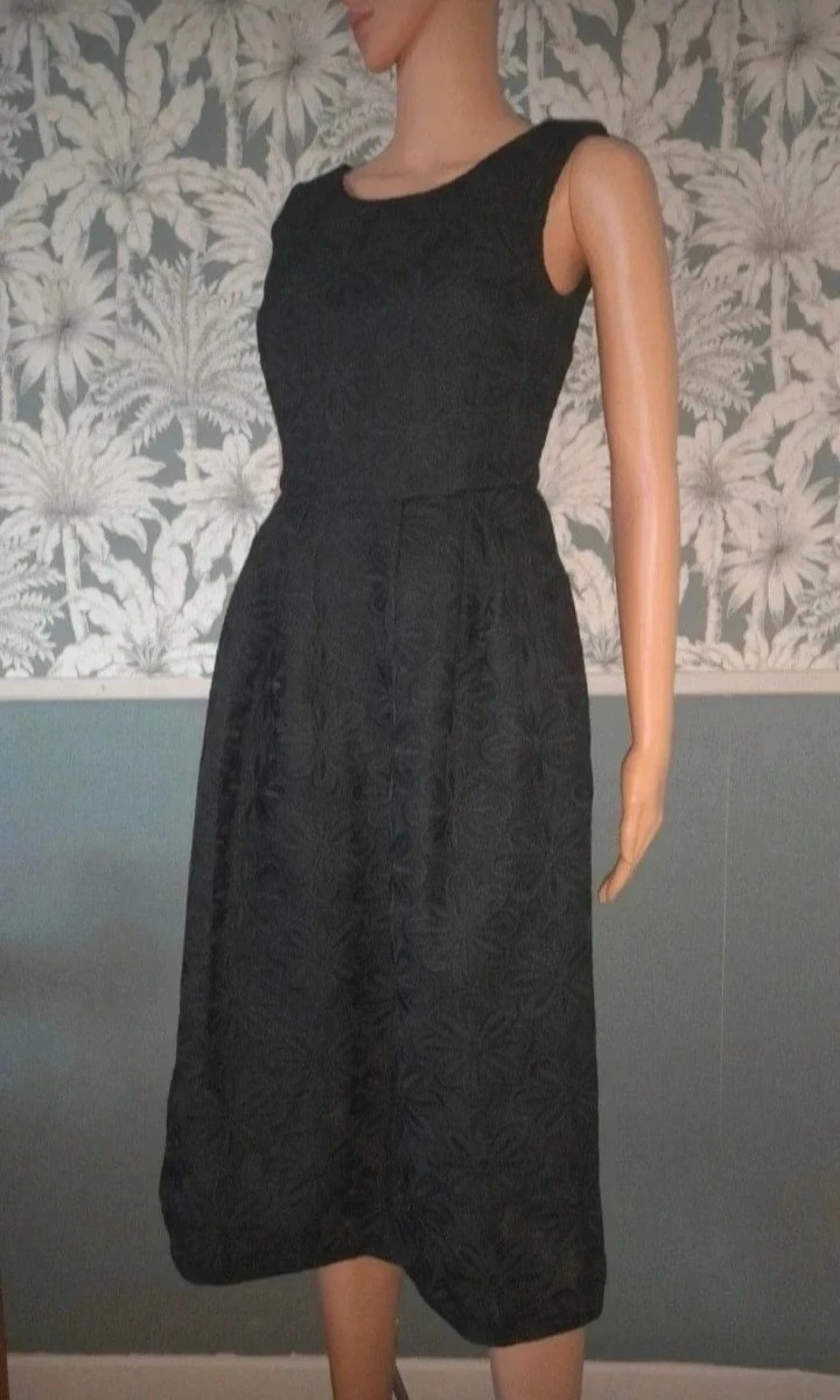 Black Claudie Pierlot Regina floral dress size 36 – photo 3